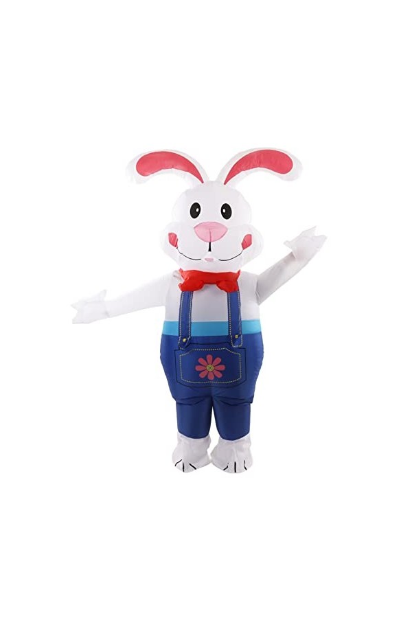 Pwshymi Costume de Lapin Gonflable, Lapin Gonflable de Pâques Tissu Polyester 190T Léger Coutures Renforcées Imperméables pou