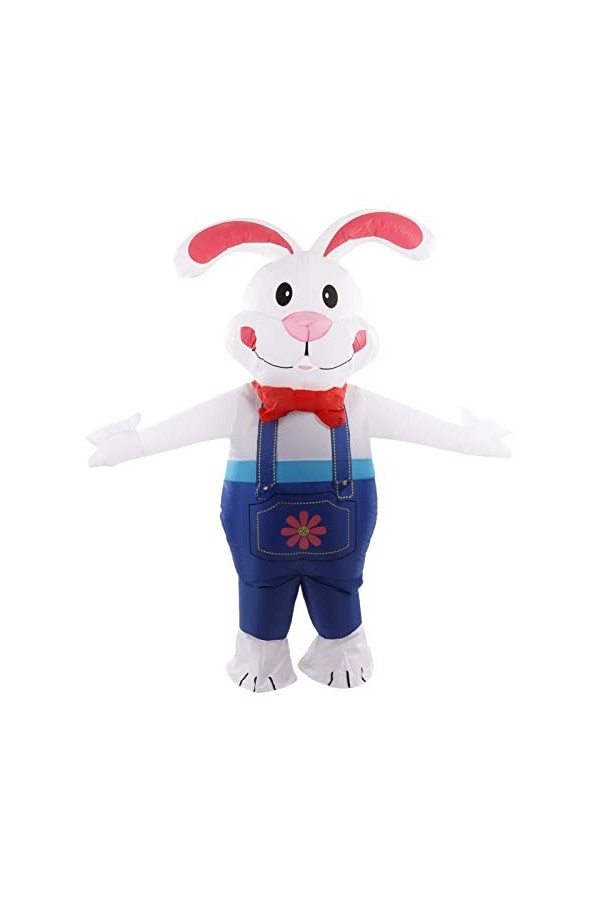 Changor Lapin Gonflable de Pâques, Costume de Lapin Gonflable en Tissu Polyester 190T Imperméable Confortable à Porter Léger 