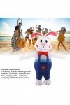 Changor Lapin Gonflable de Pâques, Costume de Lapin Gonflable en Tissu Polyester 190T Imperméable Confortable à Porter Léger 