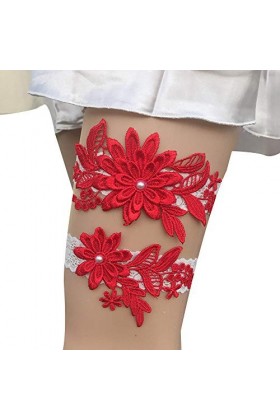 Ensemble Porte-Jarretelles en Dentelle, Jambes en Dentelle Bleue avec jarretière élastique-Beige, jarretières pour jarretière