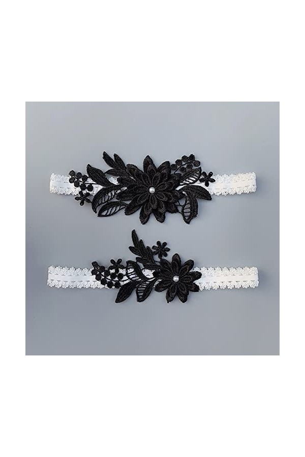 NOGRAX WXYNHHD Mariage Élastique Jarretière Fleur Perle Sexy Jarretières Femmes Mariée Cuisse Anneau De Mariée Dentelle Jambe