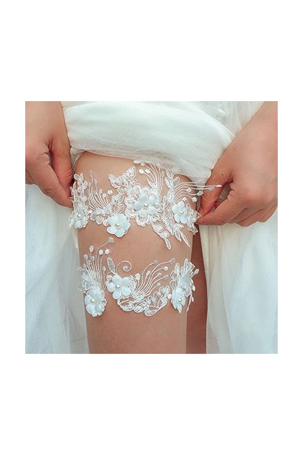 NOGRAX WXYNHHD 2 pièces Sexy Femmes Jambe Anneau Dentelle jarretière Boucle Mariage jarretières mariée Femme Cuisse Anneau Ba