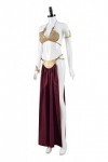 Forwacos Costume de princesse Leia pour femme - Robe sexy - Bikini doré - Tenues pour Halloween rouge, taille XS 