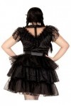 Leg Avenue 3 PC Raving Rebel, includes velvet and lace dress with organza tiered skirt, belt, and knife hair clip