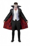 Smiffys 51627 Costume universel de monstres Dracula pour homme, noir, blanc et rouge, taille M 96,5-101,6 cm