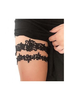 Lot de 2 dames nœud papillon boucle de jambe sexy porte-jarretelles mariage nuptiale cuisse boucle bas ceinture couleur : bl