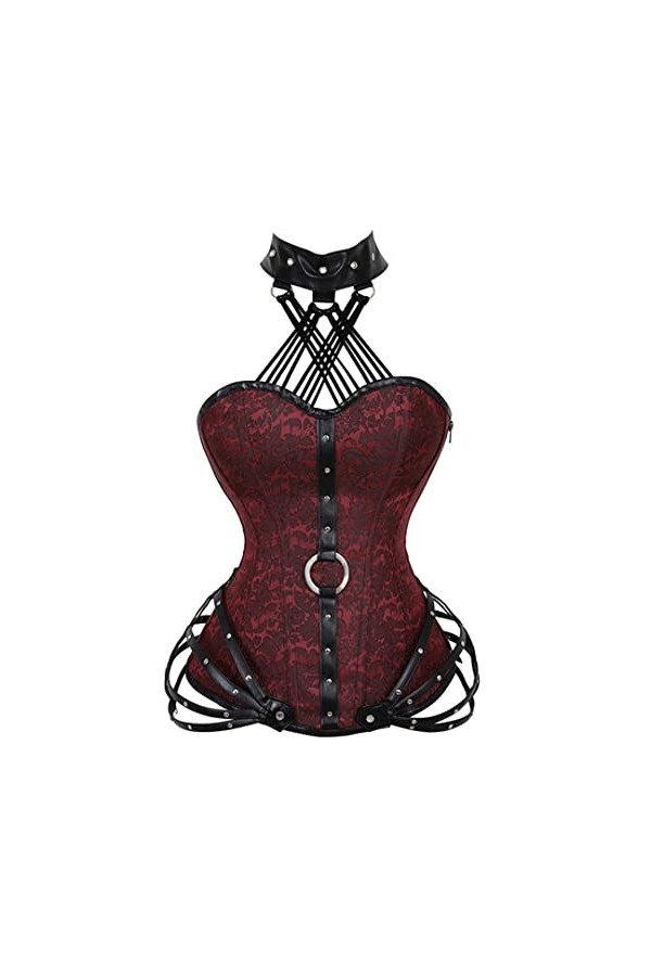 Steampunk Haut gothique sexy dos nu avec baleines en acier et fermeture éclair