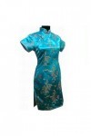 ZZSRJ Cheongsam élégant Robe Chinoise Sexy Sexy splue Plus Color : Lack Blue, Taille : 3XL 