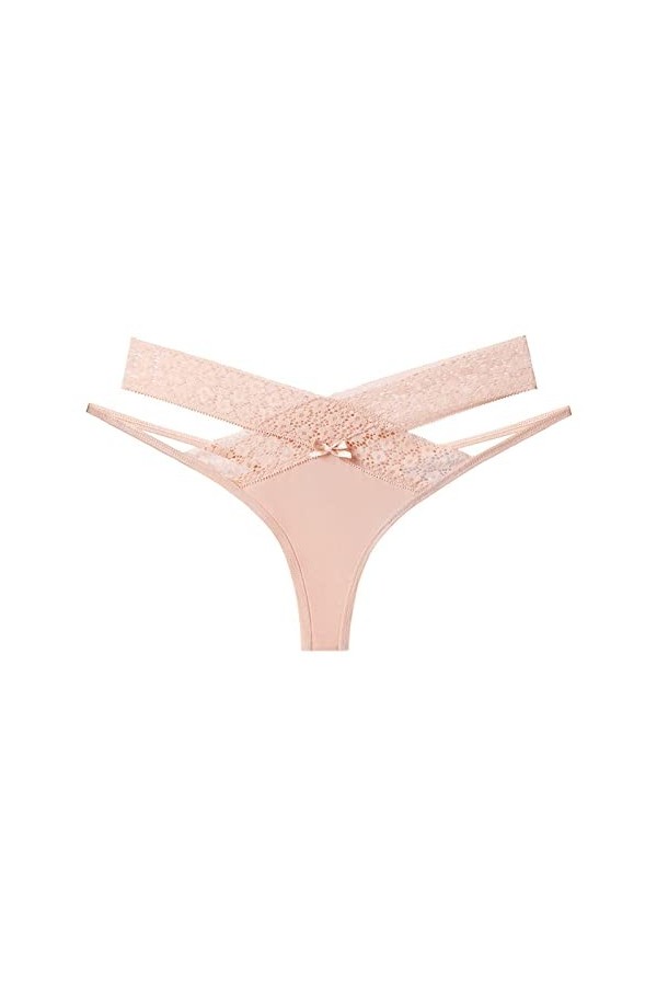 Culotte sexy en dentelle florale pour femme - Taille basse - Transparente - Grande taille - Sous-vêtements sexy en coton, vio