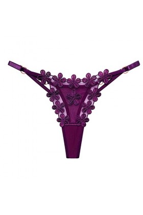 Rotyroya Culotte respirante de protection lavable sexy en maille transparente en dentelle pour femme, violet, taille unique