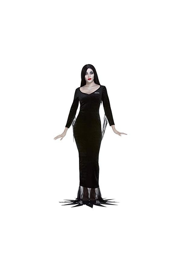 Smiffys Produit sous licence officielle Addams Family Morticia, Femme, 52233M, Noir, M-UK Size 12-14