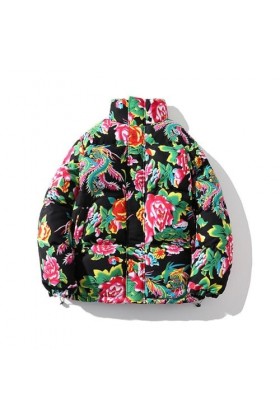 XIAOYANSHEN Northeast Big Flower Cotton Padded Jacket Tiktok Network Red Hommes et Femmes Style Chinois Pivoine Rembourré Hiv