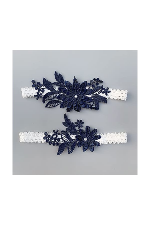 GOOFFY WXYNHHD Mariage Élastique Jarretière Fleur Perle Sexy Jarretières Femmes Mariée Cuisse Anneau De Mariée Dentelle Jambe