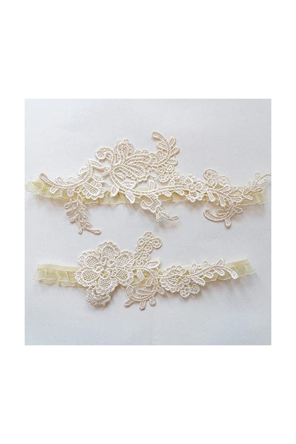GOOFFY WXYNHHD Jarretières de Mariage en Dentelle for la jarretière de Bal de Fin dannée de mariée, Ensemble de jarretière d