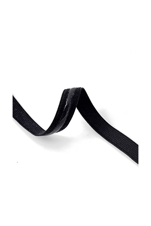 TR-10911 Lingerie élastique sans glissement de 3/8 pouces, bandeau, bandeau de main et ceinture de taille noir 