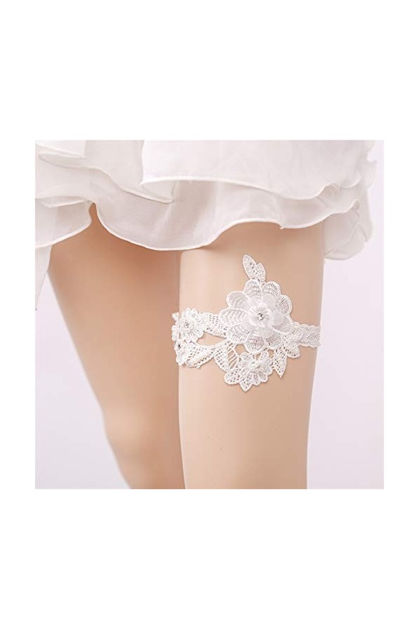  2pcs jarretière de mariée de mode à la main sexy jarretière dentelle anneau de cuisse accessoires de mariage jambe décorati