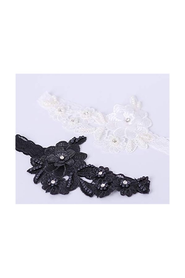  2pcs jarretière de mariée de mode à la main sexy jarretière dentelle anneau de cuisse accessoires de mariage jambe décorati