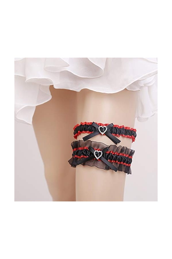  2pcs porte-jarretelles pour femmes porte-jarretelles sexy maille satin accessoires de mariage de mariée décoration de jambe