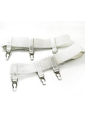 Sexy Élastique Antidérapant Jambe Jarretière Anneau Cuisse Haute Bas Bretelles Cosplay Costume Accessoire Color : White, Siz