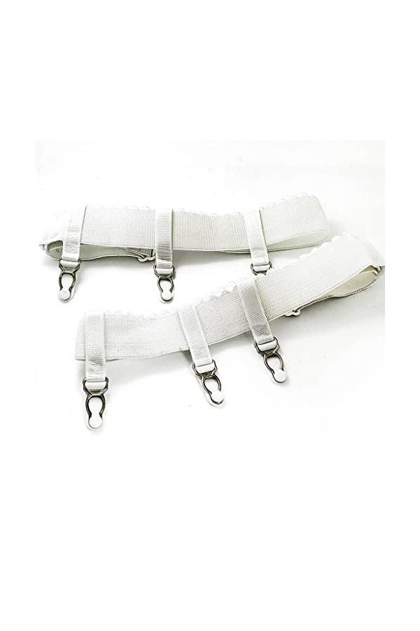 Sexy Élastique Antidérapant Jambe Jarretière Anneau Cuisse Haute Bas Bretelles Cosplay Costume Accessoire Color : White, Siz
