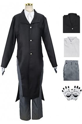 Foanja Enmu Déguisement Femme Cosplay Anime Demon Slayer Twelve Kizuki Dream Enmu Uniforme Complet Veste Chemise Pantalon et 