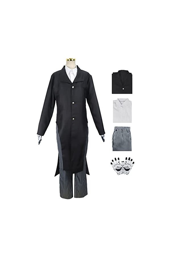 Foanja Enmu Déguisement Femme Cosplay Anime Demon Slayer Twelve Kizuki Dream Enmu Uniforme Complet Veste Chemise Pantalon et 