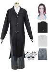 Foanja Enmu Déguisement Femme Cosplay Anime Demon Slayer Twelve Kizuki Dream Enmu Uniforme Complet Veste Chemise Pantalon et 