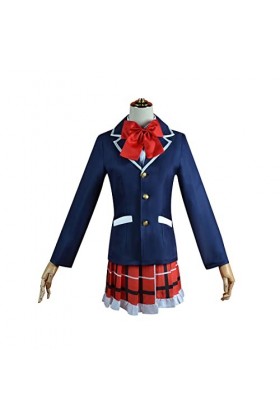 BVMPRS Takanashi Rikka Cosplay Costume Femmes JK École Uniforme Avec Des Chaussettes Cravate Jeu DHalloween,Black-XXL