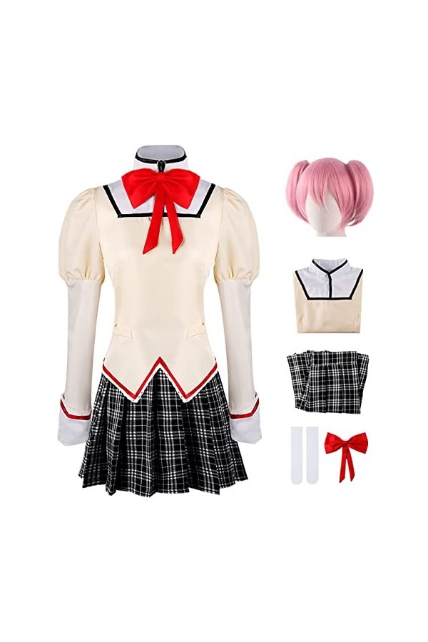 Foanja Kaname Madoka Déguisement Femme Cosplay Anime Puella Magi Madoka Magica Akemi Homura Miki Sayaka Tomoe Mami Scolaires 