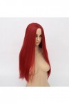 DUNEL Wigs Hair For Women Long Red Straight Hair Wigs for Women Middle Part Hairline Party Halloween Costume Cosplay Wig Perf