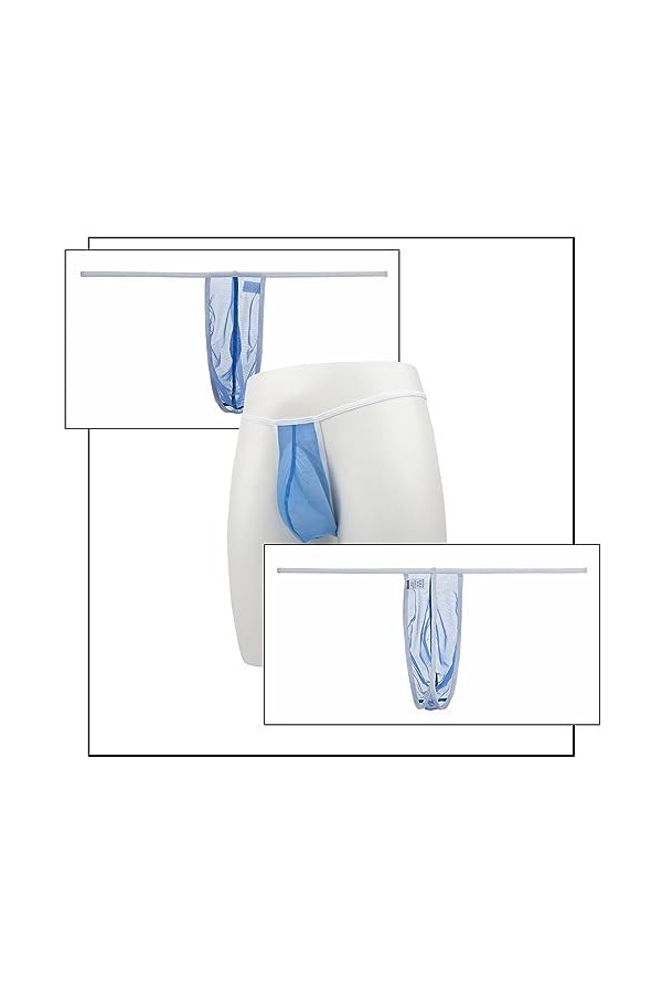 BIATWOWR String sexy taille basse pour homme avec grande poche en maille transparente, Lot de 3 : multicolore 02, M