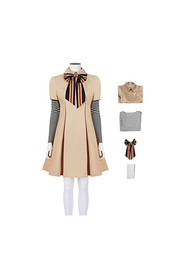 Foanja M3GAN Déguisement Enfant Adulte Cosplay M3GAN Robots Poupées Uniforme Robe Nœuds Papillon Lingerie Chaussettes 4 Pièce