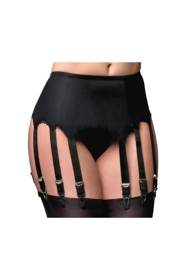 Nylon Dreams NDL12 All Plain Porte-jarretelles à 12 sangles L, rouge 