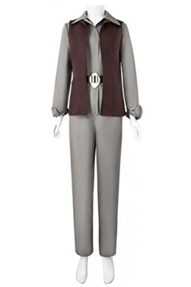 Forwacos Costume de princesse Leia pour adulte – Robe Jedi sexy pour femme – Combinaison avec ceinture – Ensemble complet pou