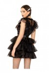 Leg Avenue 3 PC Raving Rebel, includes velvet and lace dress with organza tiered skirt, belt, and knife hair clip