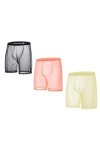 BIATWOWR See-Through Short sexy pour homme Transparent Unlined Long Leg Trunks, Lot de 3 : multi-C 8501 , XL