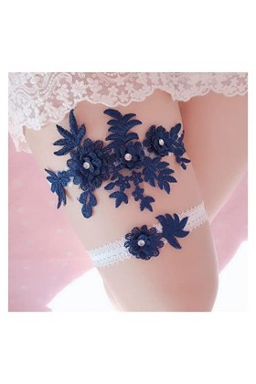 Lot de 2 dames nœud papillon boucle de jambe sexy porte-jarretelles mariage nuptiale cuisse boucle bas ceinture couleur : bl