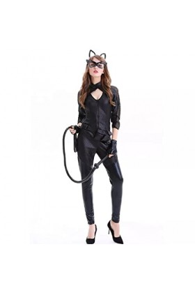 Top Totty Stout Saucy Jeu de rôle érotique Dominatrix Cosplay Manches en maille Costume Catsuit Chat Femme Taille S 34 