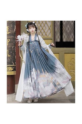 SUYGGCK Robe Ancienne Hanfu Femme Costumes Traditionnels Chinois vêtements féeriques Costume Hanfu Fluide Tenue Cosplay