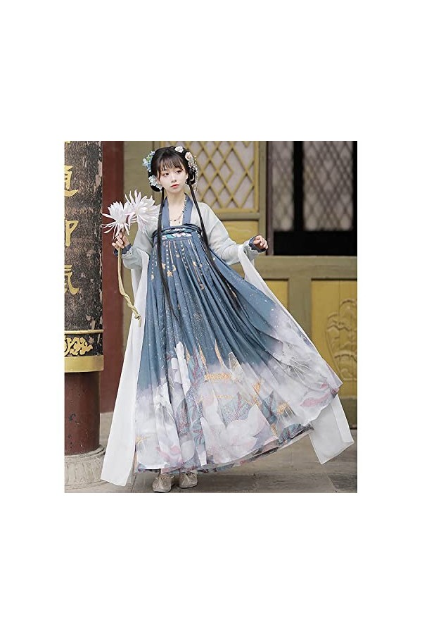 SUYGGCK Robe Ancienne Hanfu Femme Costumes Traditionnels Chinois vêtements féeriques Costume Hanfu Fluide Tenue Cosplay