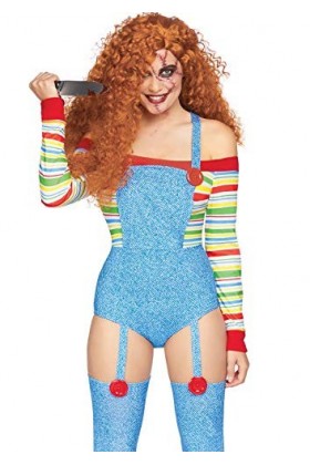 Leg Avenue Killer Doll Adult Sized Costumes, Multicolore, M/L EUR 42-44 Femme