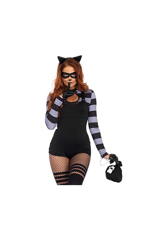Leg Avenue- Cat Burglar Adult Sized Costumes, 86715 00102, Noir, M EUR 40-42 