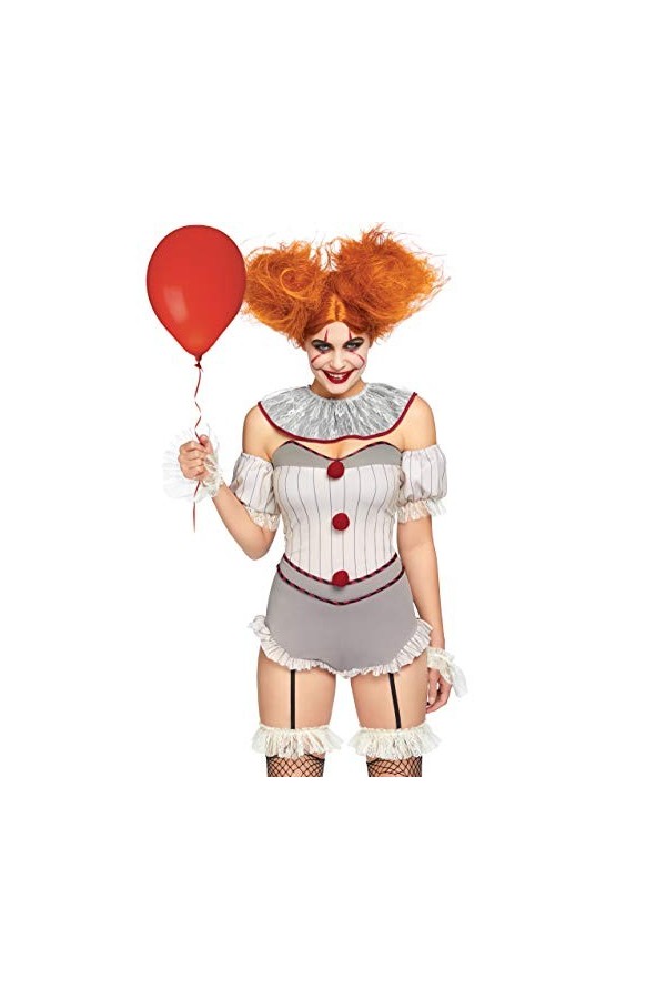 Leg Avenue Killer Sewer Clown Adult Sized Costumes, Multicolore, S EUR 36-38 Femme