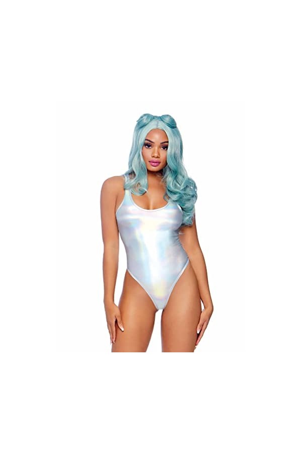 LegAvenue Holographic Metallic Costumes, Argent, M Femme