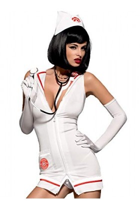 Selente Love & Fun Séduisant Costume/déguisement Femme avec Bandeau pour Les Yeux, infirmière Blanc 2, S-M