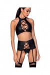Nancy - Ensemble Porte-Jarretelles et String Ouvert Noir