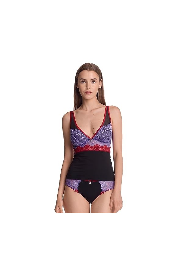 Vive Maria Lavender Kiss Ensemble de lingerie pour femme avec culotte Violet/noir, multicolore, XXL