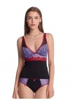 Vive Maria Lavender Kiss Ensemble de lingerie pour femme avec culotte Violet/noir, multicolore, XXL
