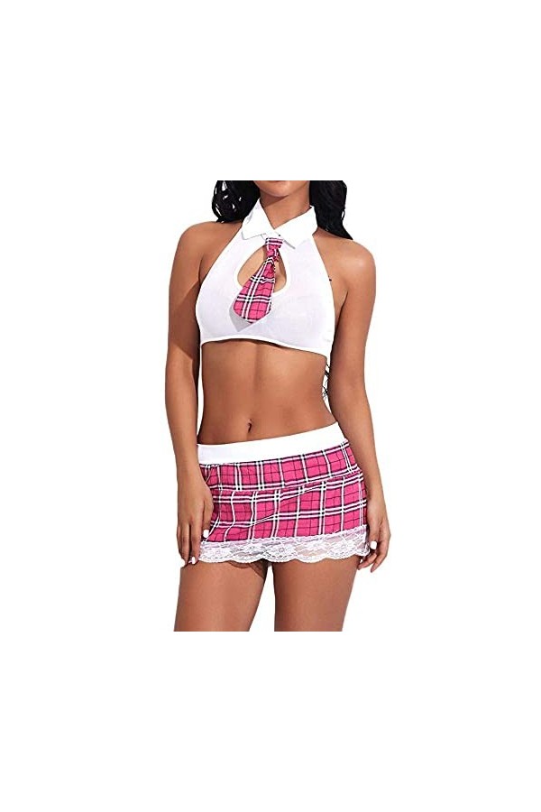 Vêtements de Nuit en Dentelle Femmes Sexy Lingerie Érotique Maid Uniforme Babydoll Robe Porno Dentelle Soutien-Gorge sous-Vêt