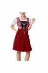 Costume de soubrette allemand authentique pour fête de lOktoberfest - Costume de soubrette pour femme de la bière, Rouge, M